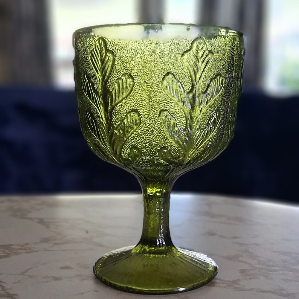 Elegant Green Glass Goblets